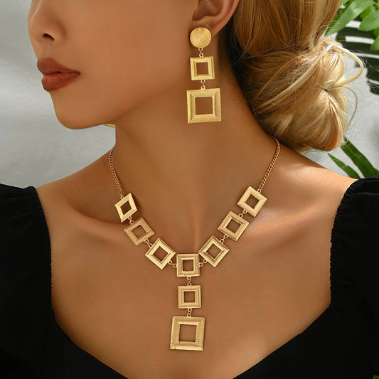 14K Gold Geometric Jewelry Set