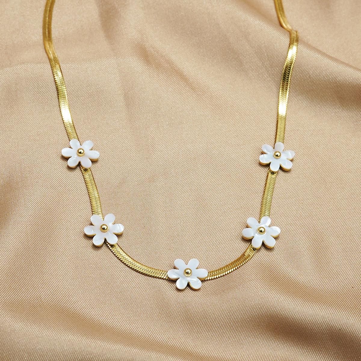 18K Gold Plated Bohemian Floral Necklace