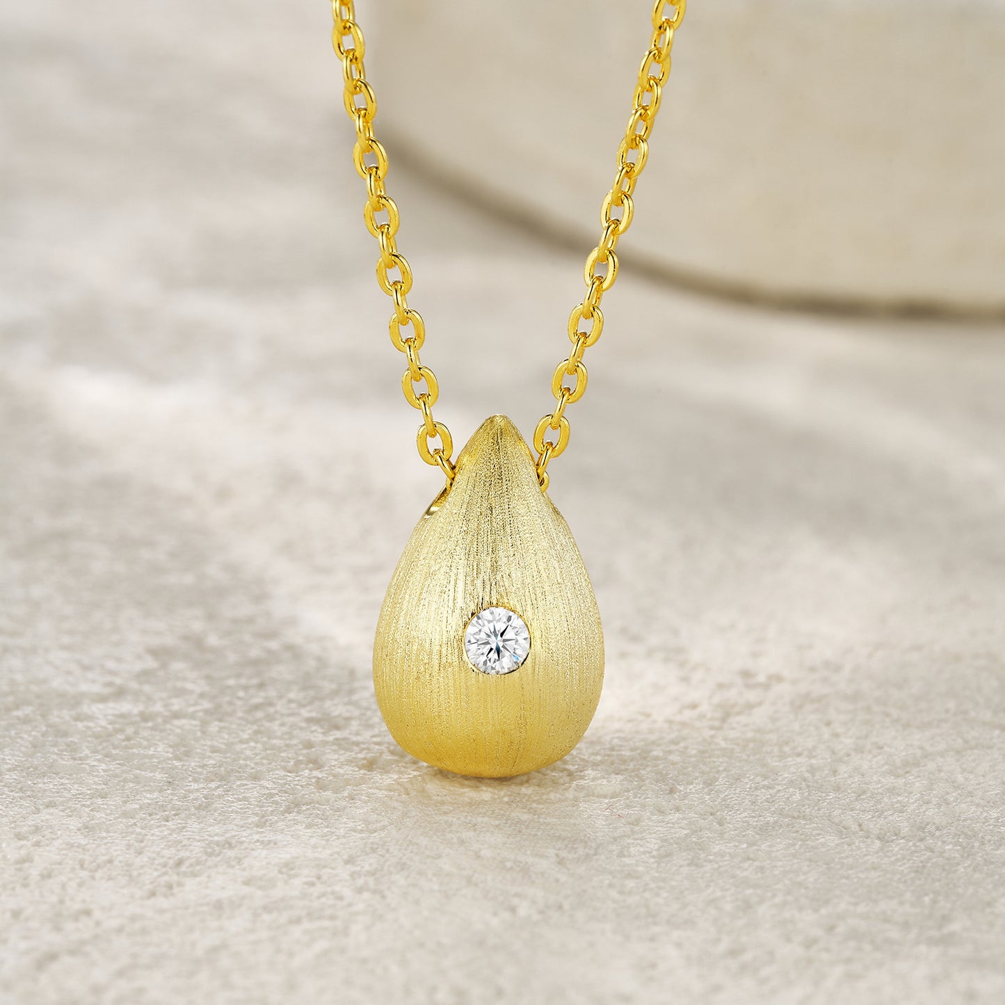 Dreamy Water Drop Necklace With 1-carat Moissanite S925 Sterling Silver And Gold Plating