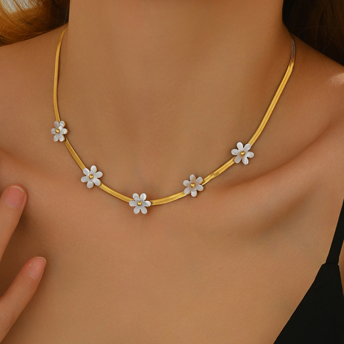 18K Gold Plated Bohemian Floral Necklace