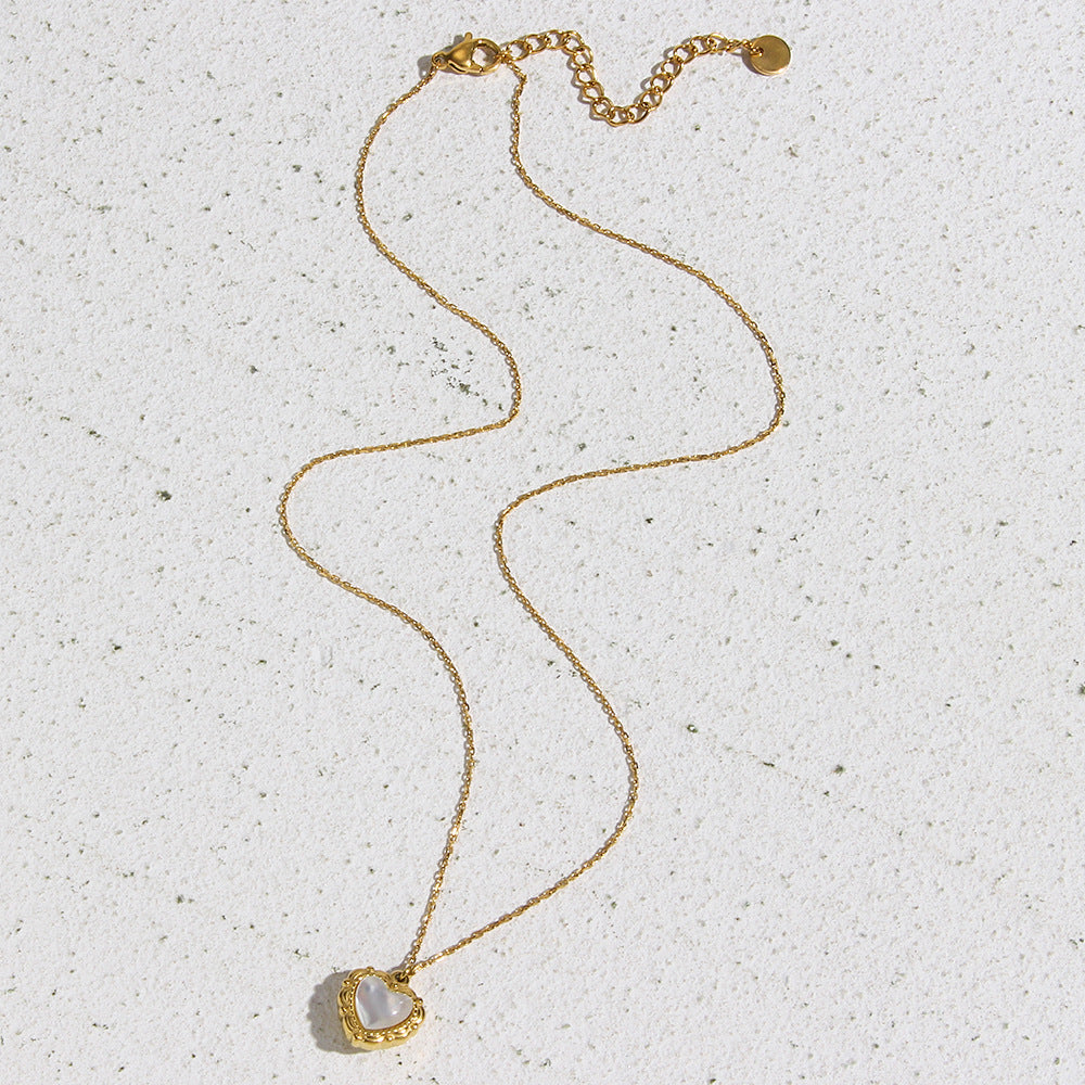 18k Gold Plating Vintage Shell Love Necklace