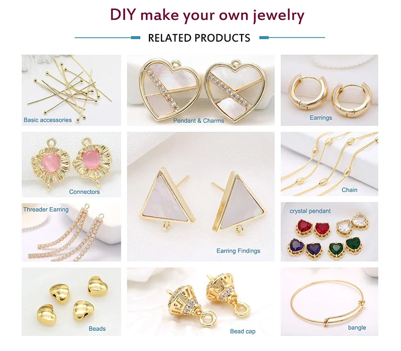 Multi Styles 18K Gold Plated Brass Flower Insert Safety Clasps,Fastener Pearl Clasps Connectors For DIY Jewelery Making Supplies