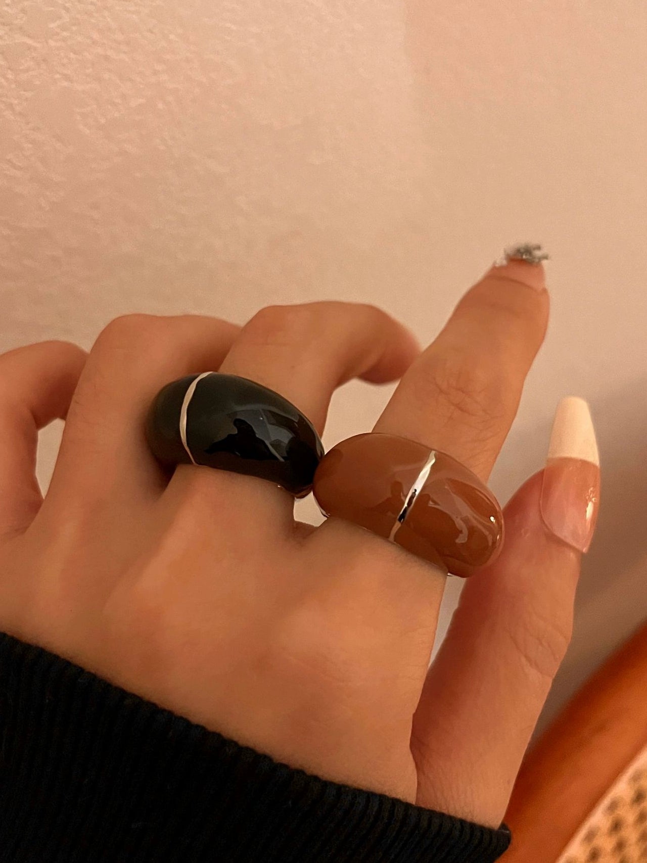 INS Fashion Gold Plated Drip Glazed Female Niche Style Ring