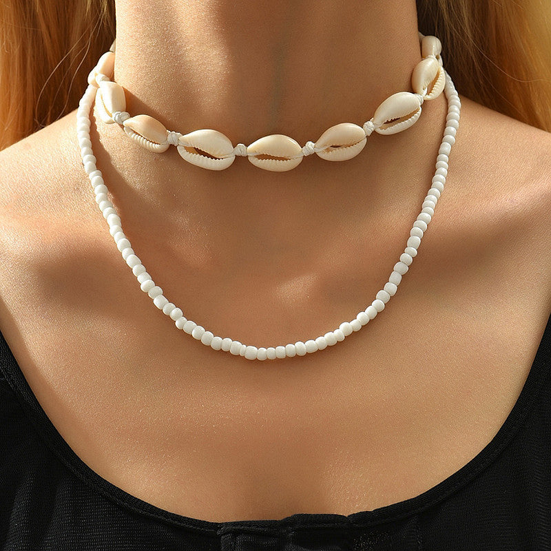 New Beach Style Seashell Necklace Beaded Choker Necklaces for Women Handmade Starfish Pendant Fashion Ocean Jewelry Чокер