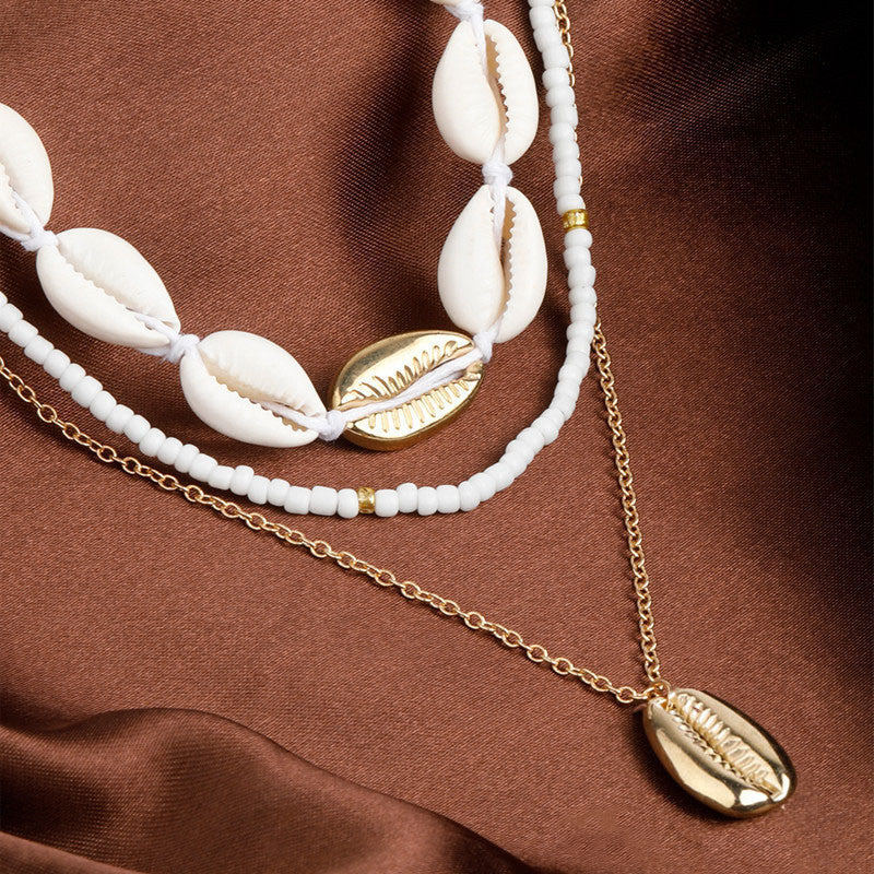 New Beach Style Seashell Necklace Beaded Choker Necklaces for Women Handmade Starfish Pendant Fashion Ocean Jewelry Чокер