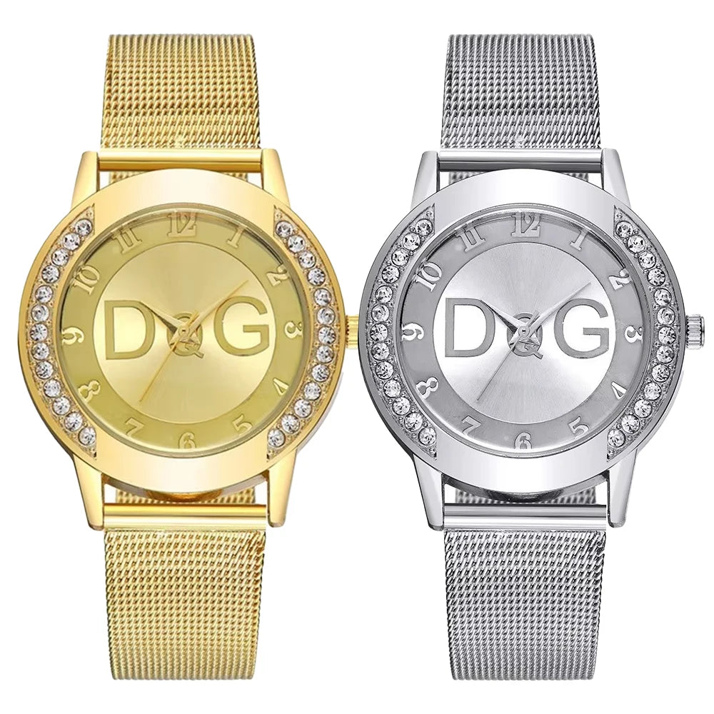 Luxury 2025 Women's watches With Diamonds Simple Digital Design Ladies' Quartz Watch Casual Gold Mesh Belt Women Clock Strap