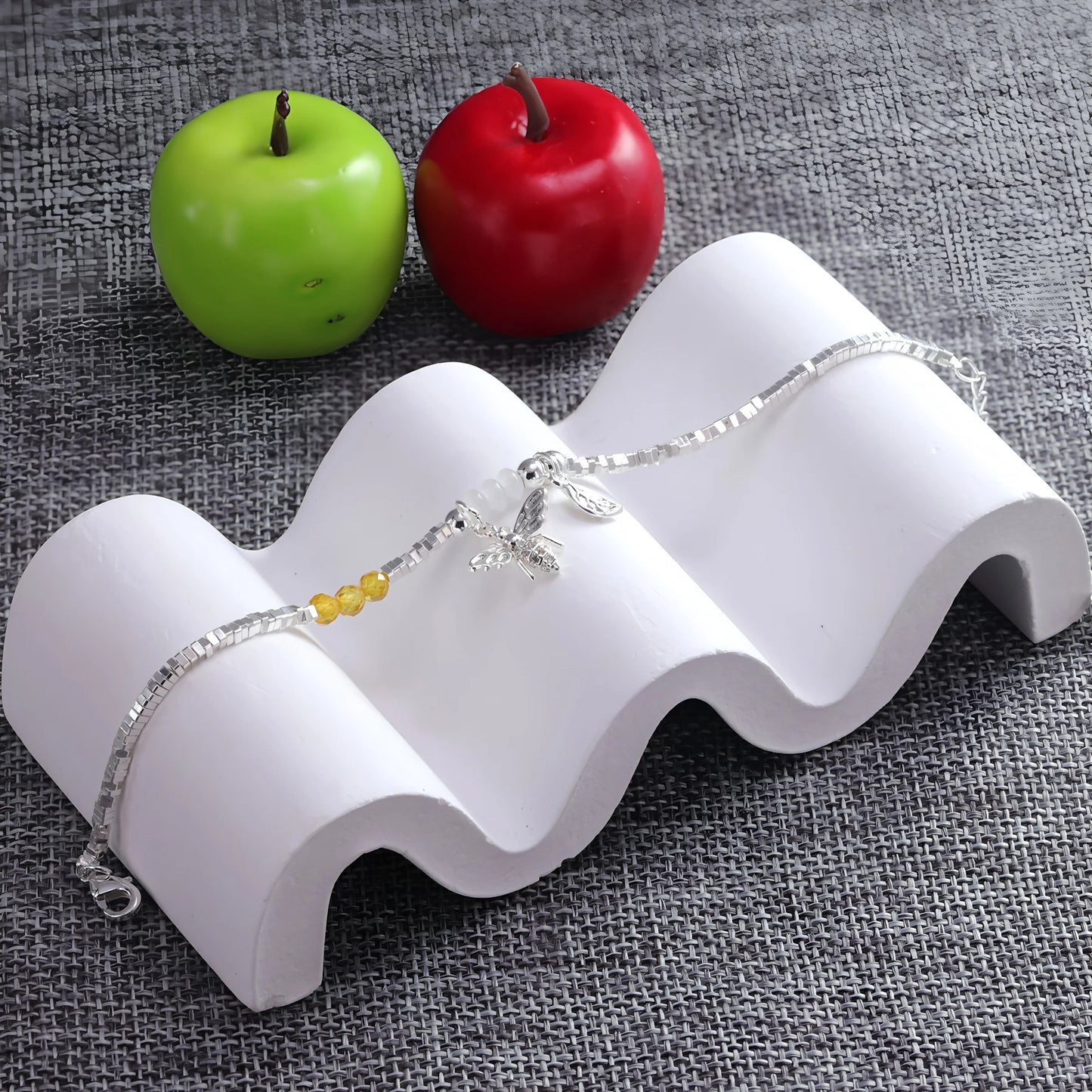 VENTFILLE 925 Sterling Silver Line Extremely fine Bracelet for Women Love Haert Bead Korean Ins Sweet Jewelry Gift