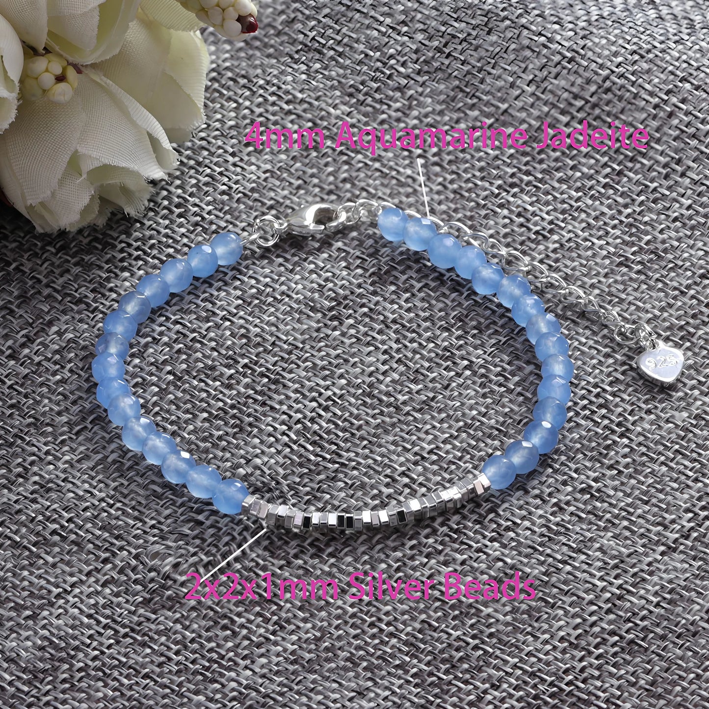 VENTFILLE 925 Sterling Silver Line Extremely fine Bracelet for Women Love Haert Bead Korean Ins Sweet Jewelry Gift
