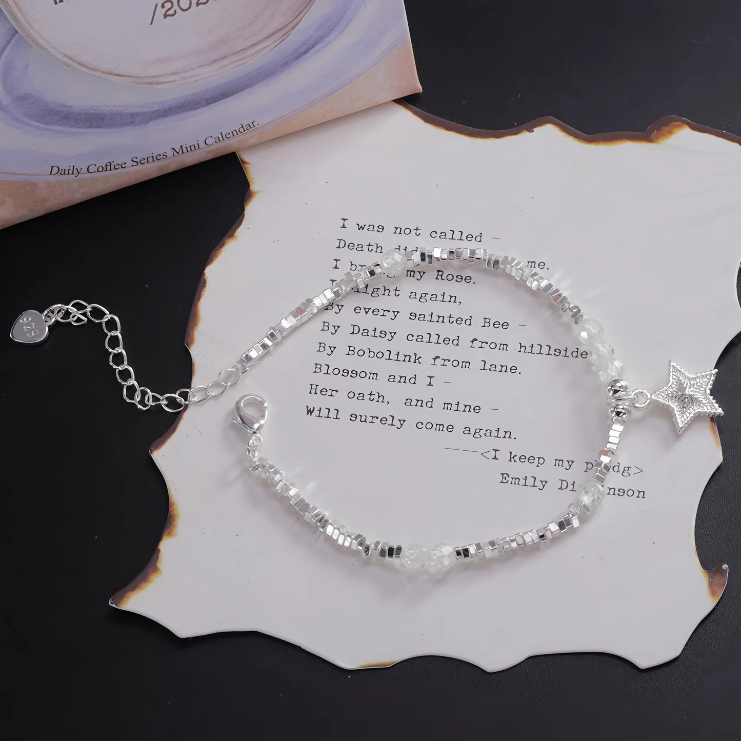 VENTFILLE 925 Sterling Silver Line Extremely fine Bracelet for Women Love Haert Bead Korean Ins Sweet Jewelry Gift