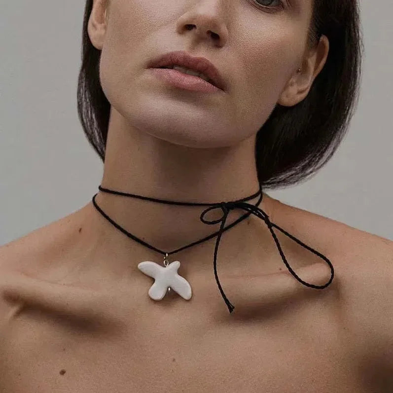 Y2K Ceramic Bird High Grade White Peace Dove Pendant Jewelry For Women Minimalist Jewelry Accessories collares para mujer