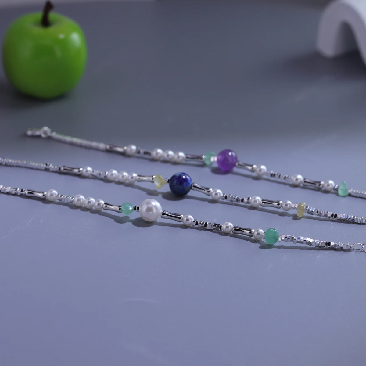 VENTFILLE 925 Sterling Silver Line Extremely fine Bracelet for Women Love Haert Bead Korean Ins Sweet Jewelry Gift
