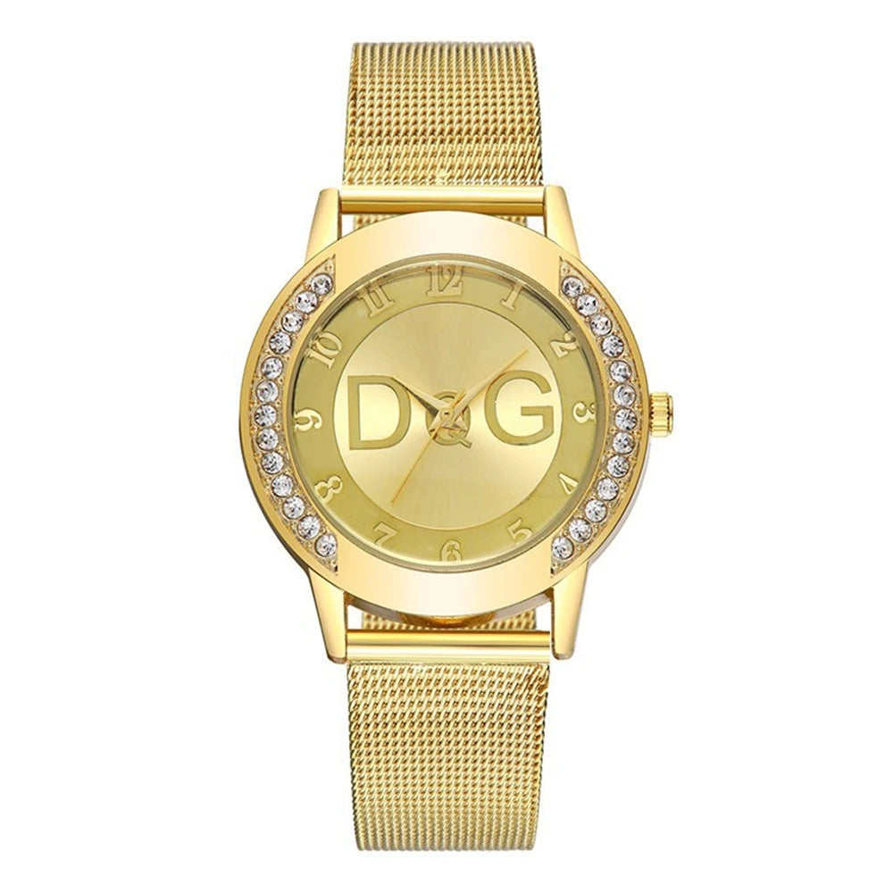 Luxury 2025 Women's watches With Diamonds Simple Digital Design Ladies' Quartz Watch Casual Gold Mesh Belt Women Clock Strap