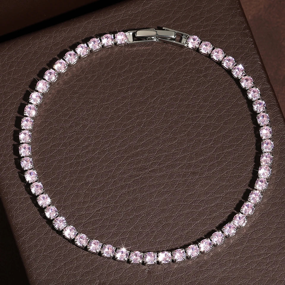 Fashion Zirconia Tennis Bracelet For Women Crystal Charm Designer Tennis Thin Chain Bracelet On Hand Wedding Jewelry
