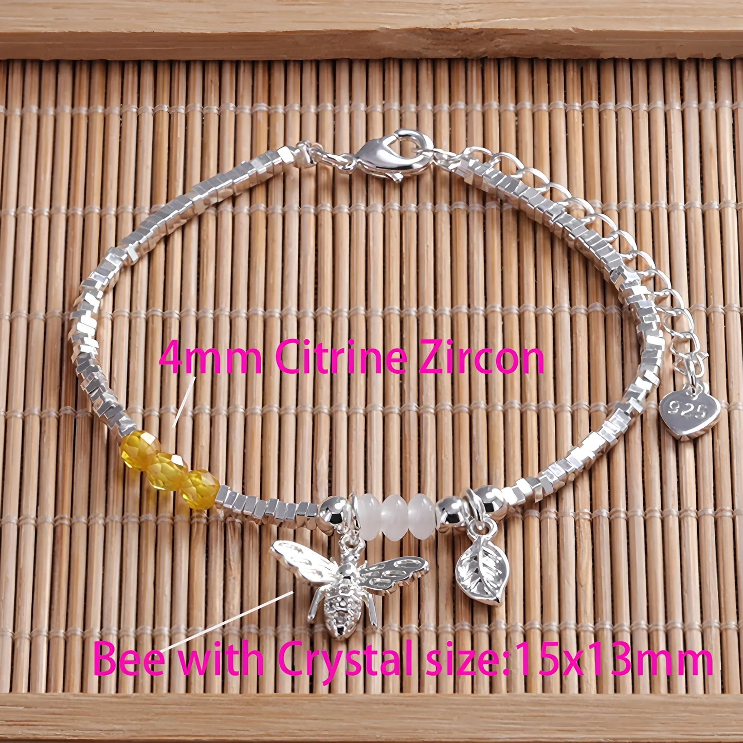 VENTFILLE 925 Sterling Silver Line Extremely fine Bracelet for Women Love Haert Bead Korean Ins Sweet Jewelry Gift