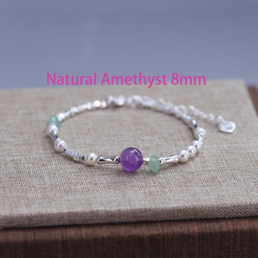 VENTFILLE 925 Sterling Silver Line Extremely fine Bracelet for Women Love Haert Bead Korean Ins Sweet Jewelry Gift