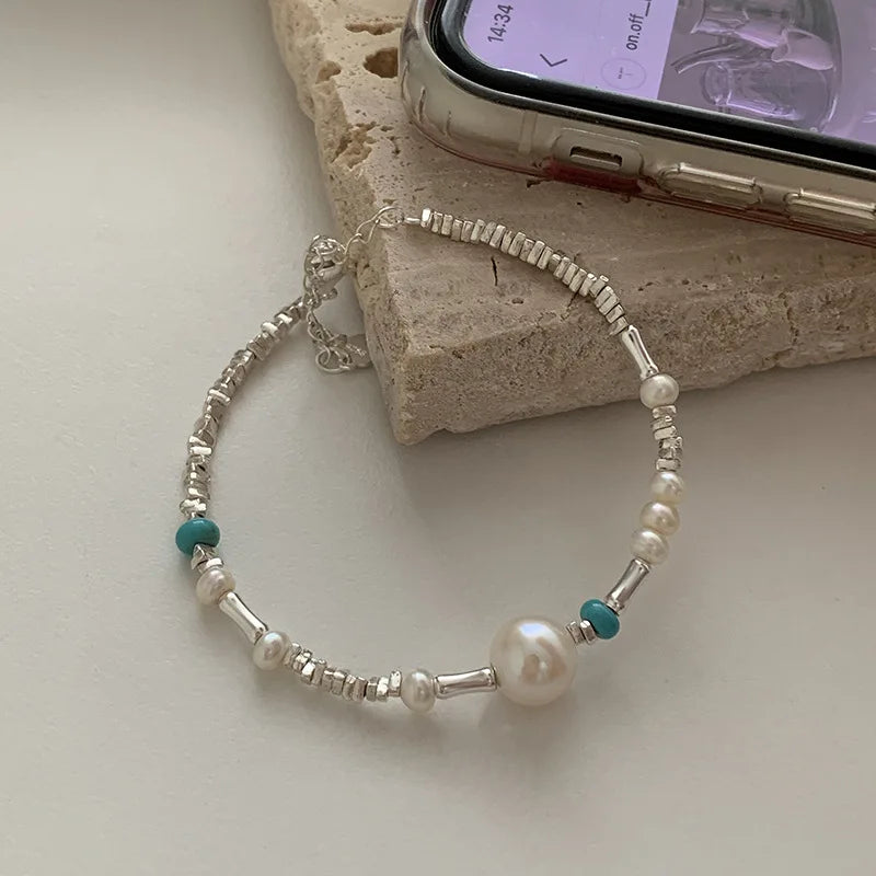 VENTFILLE 925 Sterling Silver Line Extremely fine Bracelet for Women Love Haert Bead Korean Ins Sweet Jewelry Gift