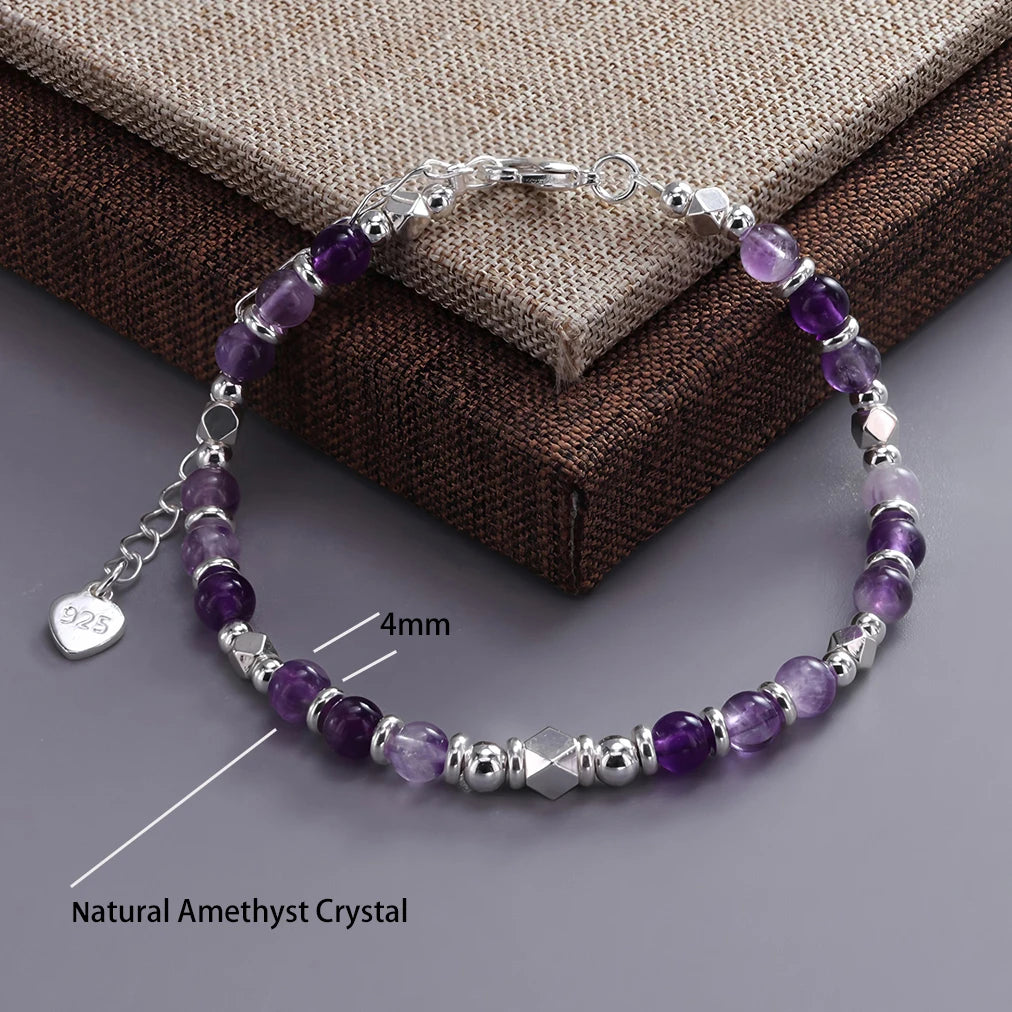 VENTFILLE 925 Sterling Silver Line Extremely fine Bracelet for Women Love Haert Bead Korean Ins Sweet Jewelry Gift