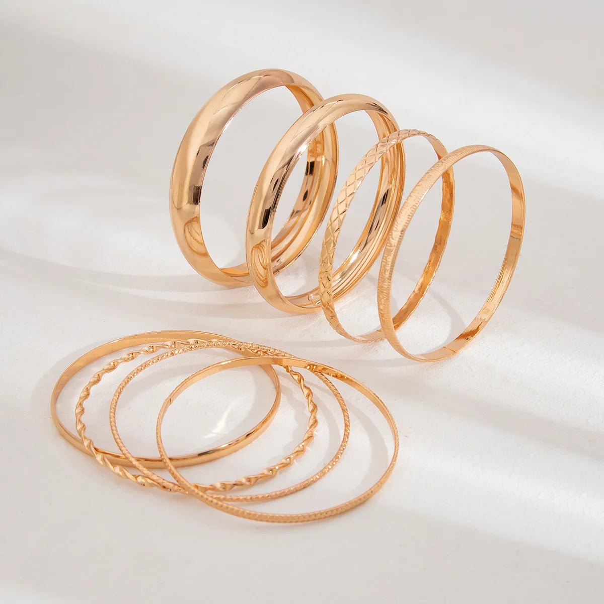 KMVEXO Stainless Steel Bracelets Set for Women Men Twist Texture Bangles Gold Silver Color Jewelry Statement Streetwear Goth