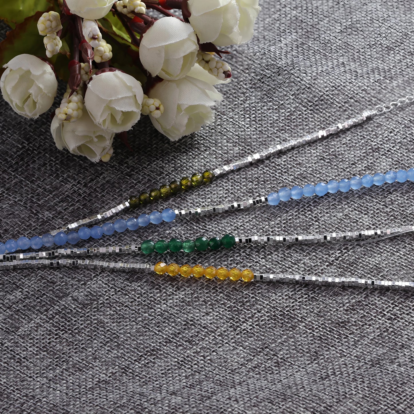 VENTFILLE 925 Sterling Silver Line Extremely fine Bracelet for Women Love Haert Bead Korean Ins Sweet Jewelry Gift