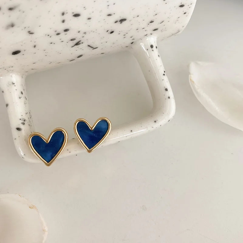 IFYOUOO Vintage Small Heart Earrings for Women Fashion Jewelry Gift Delicate Girly sweet Earrings Girls