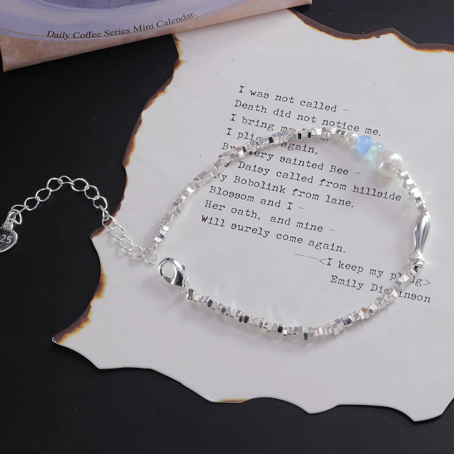 VENTFILLE 925 Sterling Silver Line Extremely fine Bracelet for Women Love Haert Bead Korean Ins Sweet Jewelry Gift