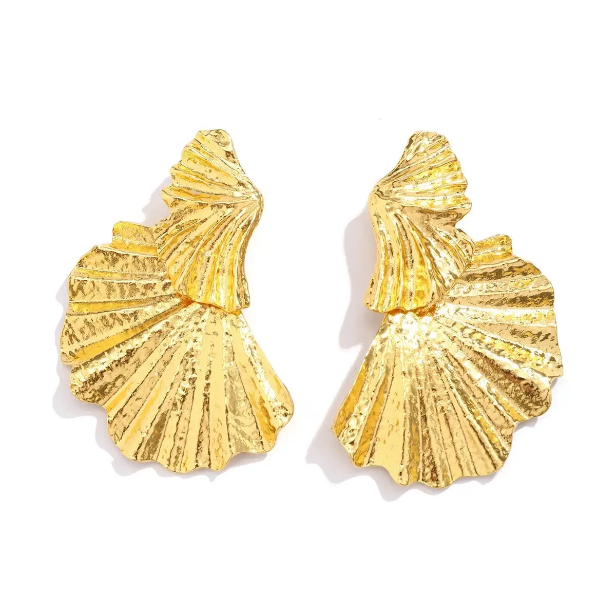 Trendy Classic Ginkgo Leaf Pendant Earrings for Women Exaggerate Irregular Big Dangle Earrings Banquet Party Jewelry Accessories