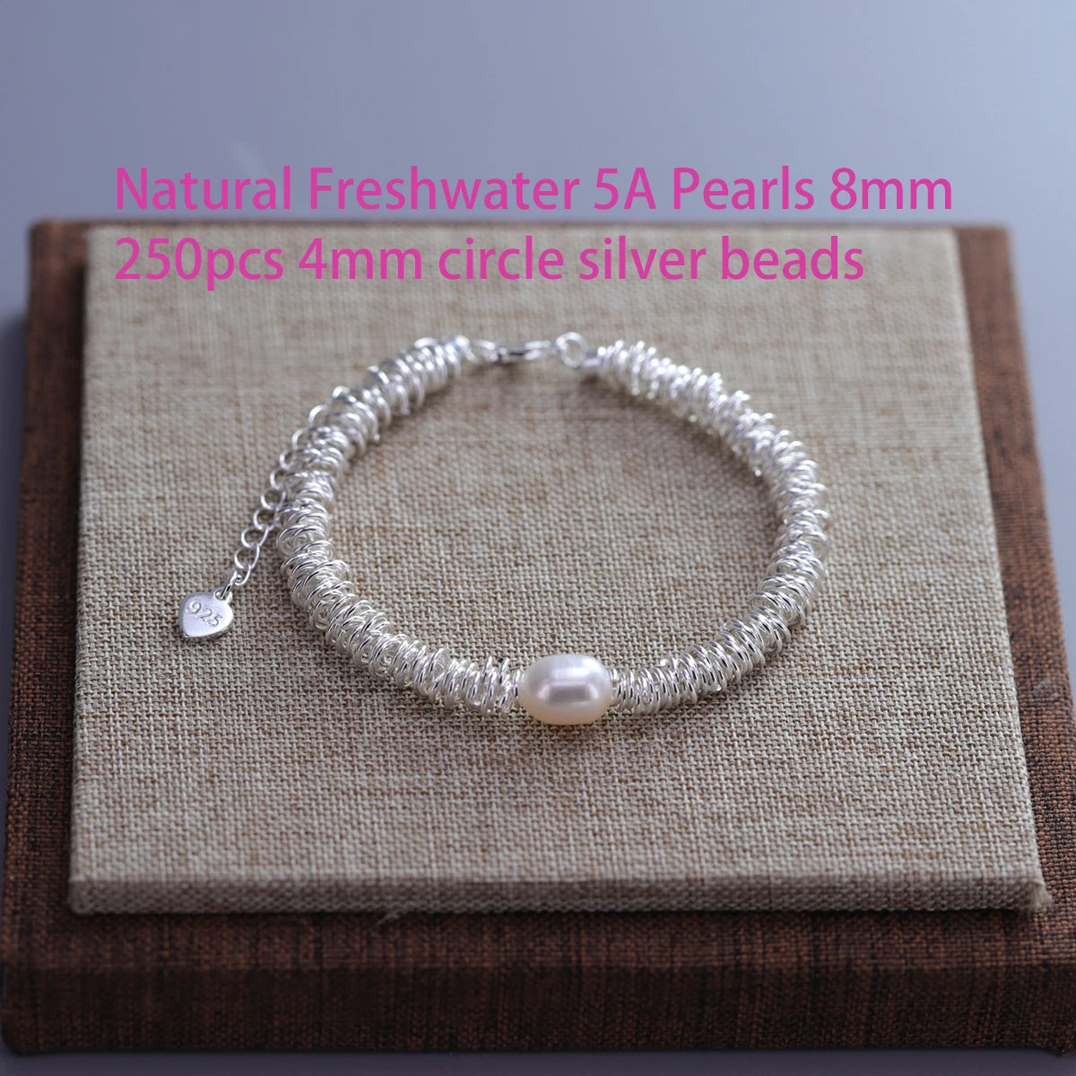 VENTFILLE 925 Sterling Silver Line Extremely fine Bracelet for Women Love Haert Bead Korean Ins Sweet Jewelry Gift