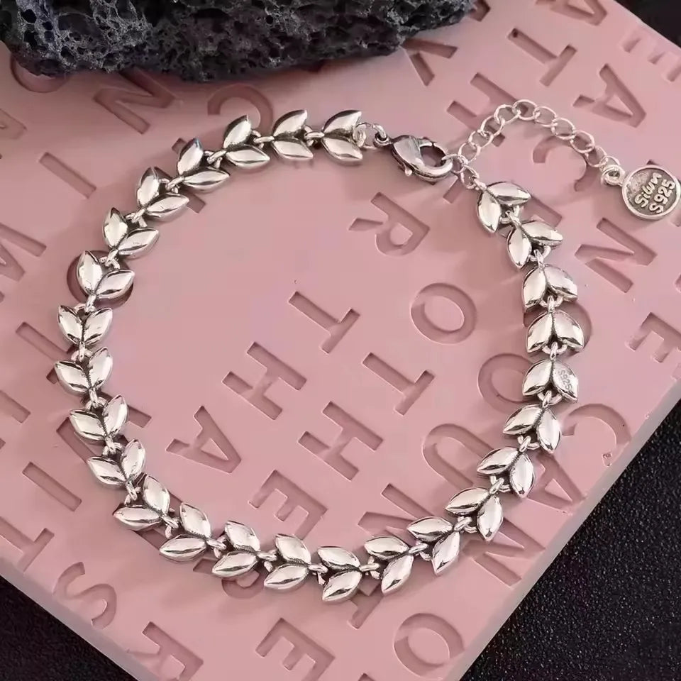 VENTFILLE 925 Sterling Silver Line Extremely fine Bracelet for Women Love Haert Bead Korean Ins Sweet Jewelry Gift