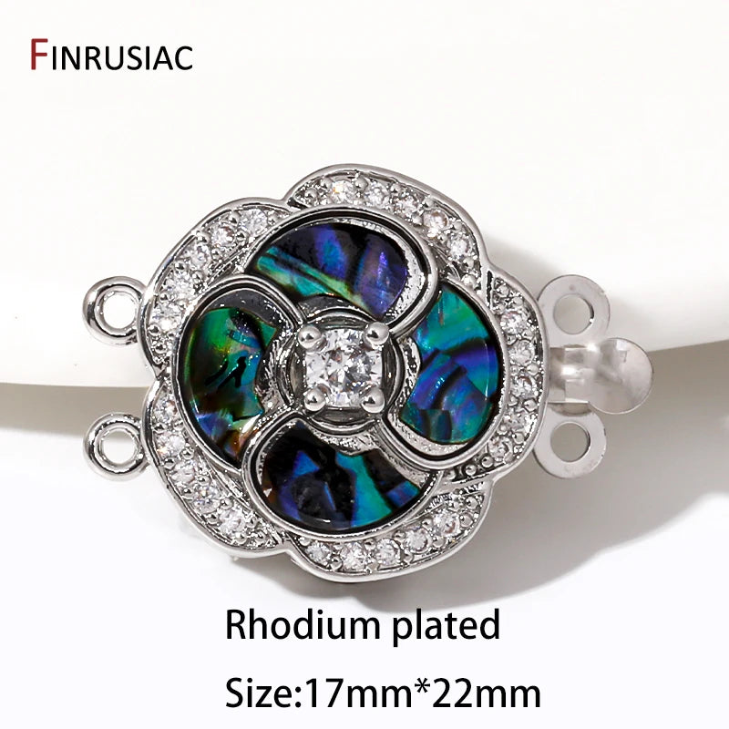 Multi Styles 18K Gold Plated Brass Flower Insert Safety Clasps,Fastener Pearl Clasps Connectors For DIY Jewelery Making Supplies