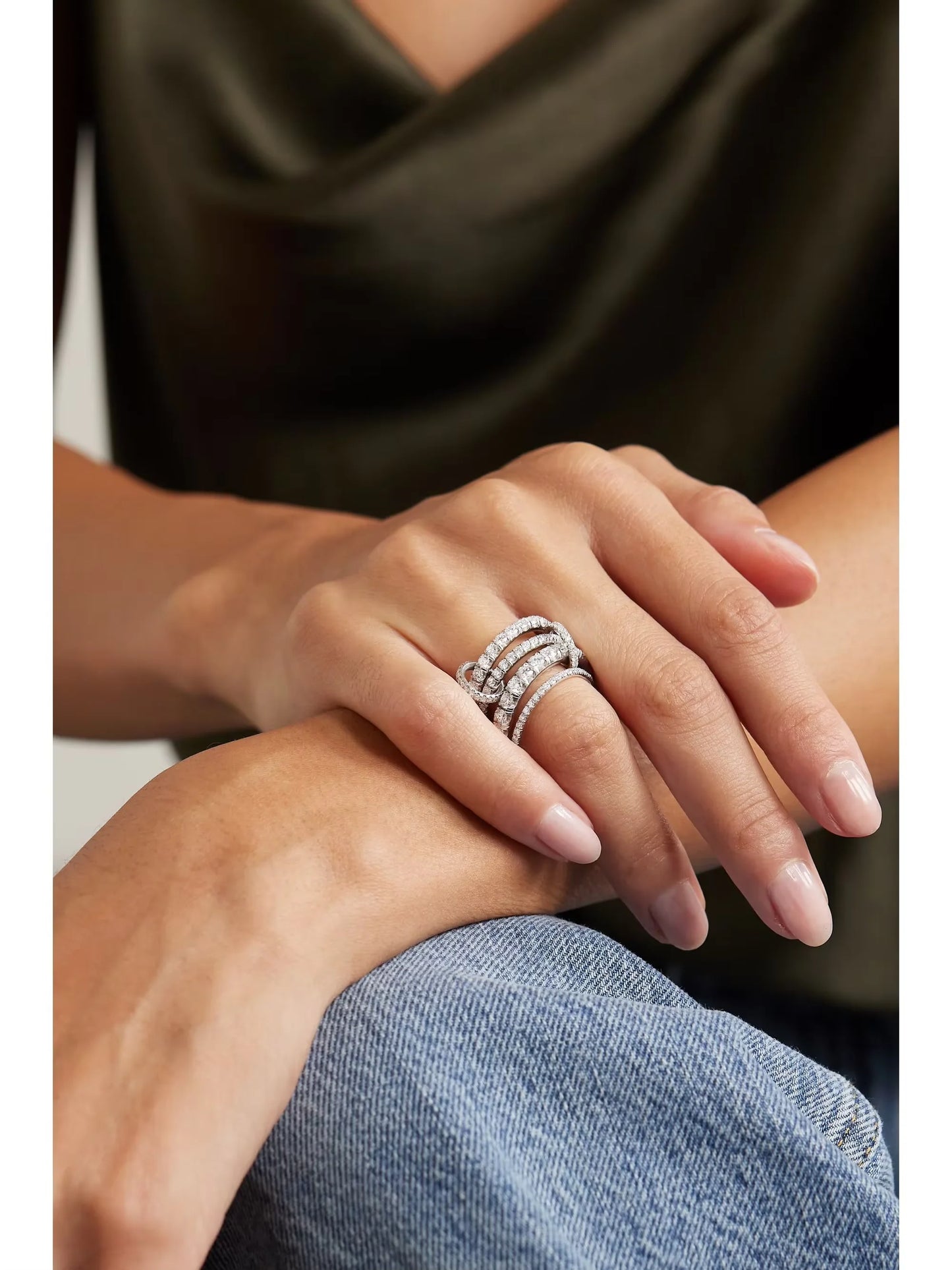 Stacking Engagement Band Rings For Women Plain Micro Paved 5A CZ Mix Color Multi Pieces Stack Full Finger Jewelry
