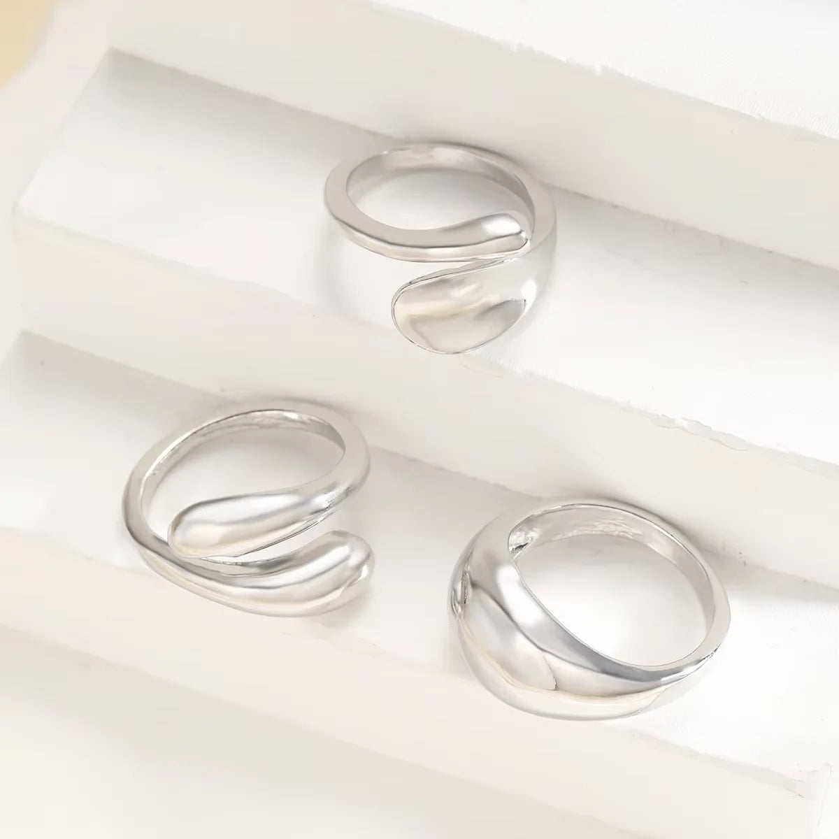 4 Pcs Punk Irregular Rings Set for Women Retro Exaggerated Geometric Gold Color Open Ring Fashion Personality Jewelry Gifts 2025
