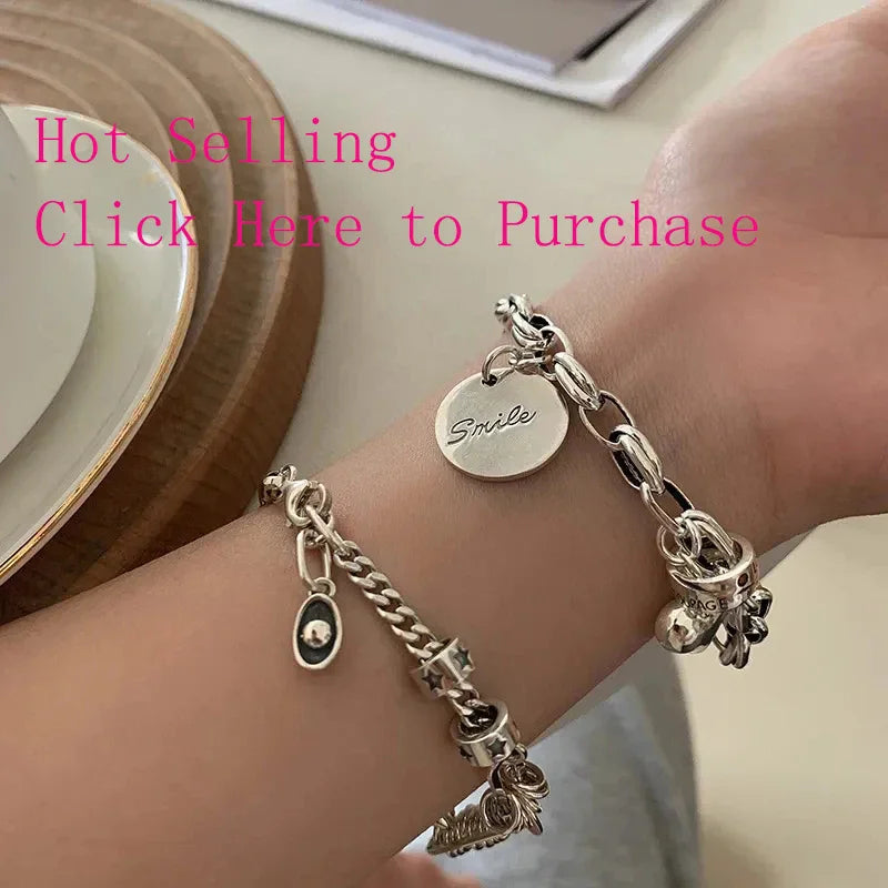 VENTFILLE 925 Sterling Silver Line Extremely fine Bracelet for Women Love Haert Bead Korean Ins Sweet Jewelry Gift