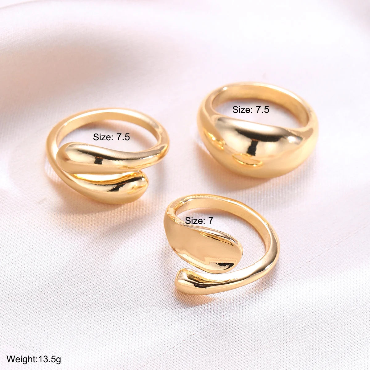 4 Pcs Punk Irregular Rings Set for Women Retro Exaggerated Geometric Gold Color Open Ring Fashion Personality Jewelry Gifts 2025