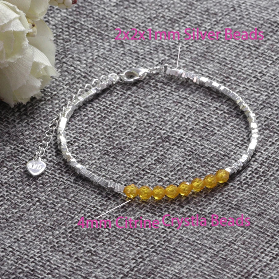 VENTFILLE 925 Sterling Silver Line Extremely fine Bracelet for Women Love Haert Bead Korean Ins Sweet Jewelry Gift