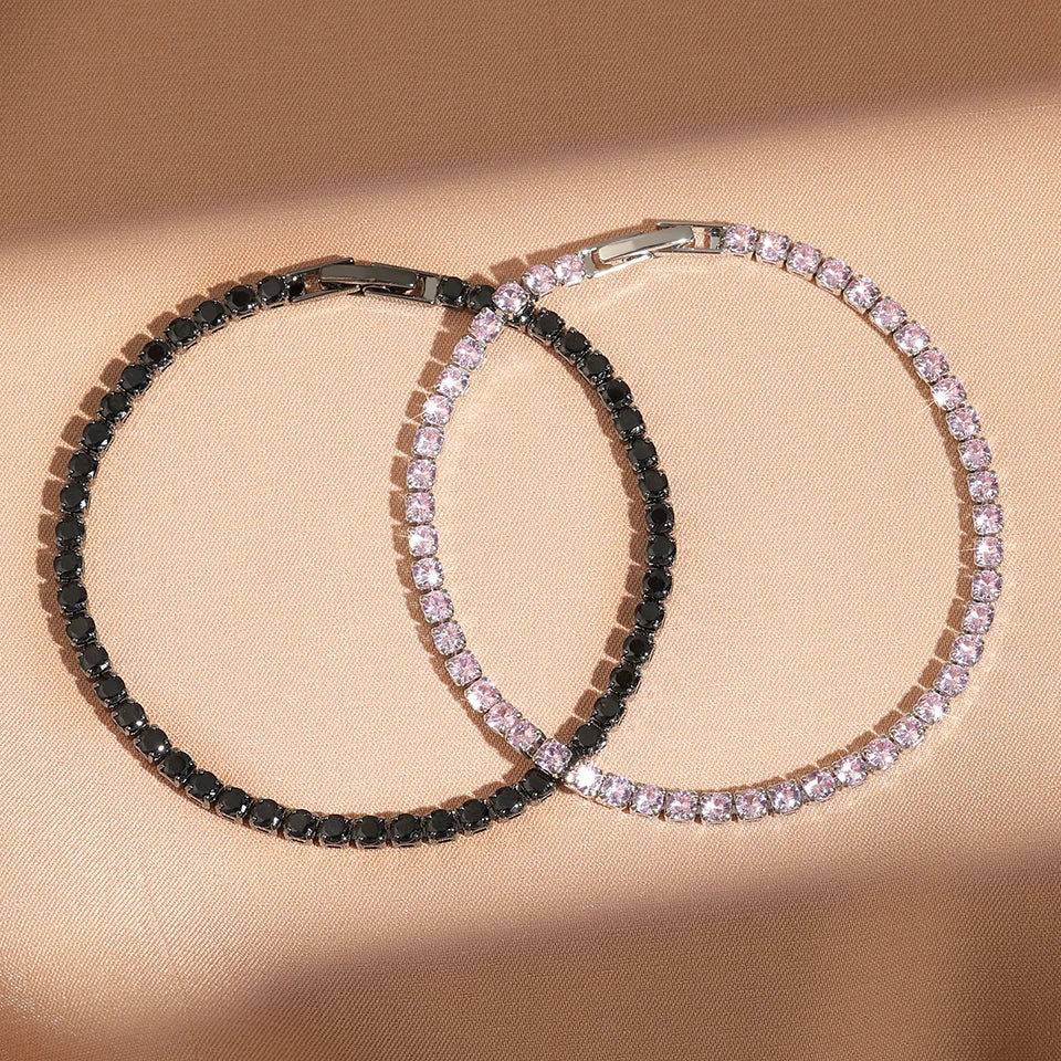 Fashion Zirconia Tennis Bracelet For Women Crystal Charm Designer Tennis Thin Chain Bracelet On Hand Wedding Jewelry