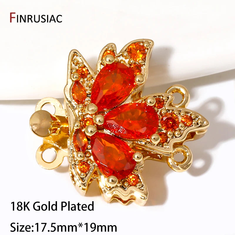 Multi Styles 18K Gold Plated Brass Flower Insert Safety Clasps,Fastener Pearl Clasps Connectors For DIY Jewelery Making Supplies