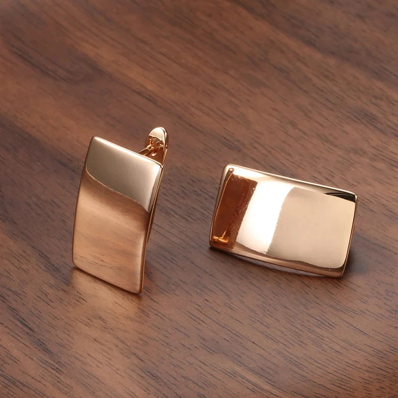 JULYDREAM Square Geometric 585 Gold Color Jewelry Sets for Women Glossy Earrings Rings Necklace Party Daily Minimalist Jewelry