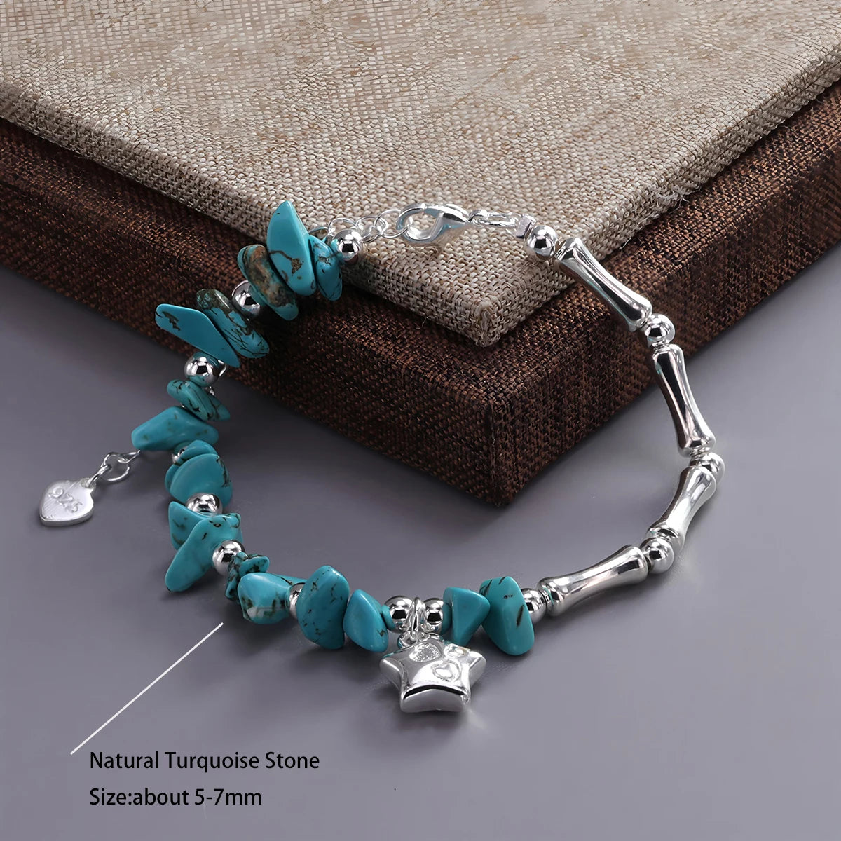 VENTFILLE 925 Sterling Silver Line Extremely fine Bracelet for Women Love Haert Bead Korean Ins Sweet Jewelry Gift