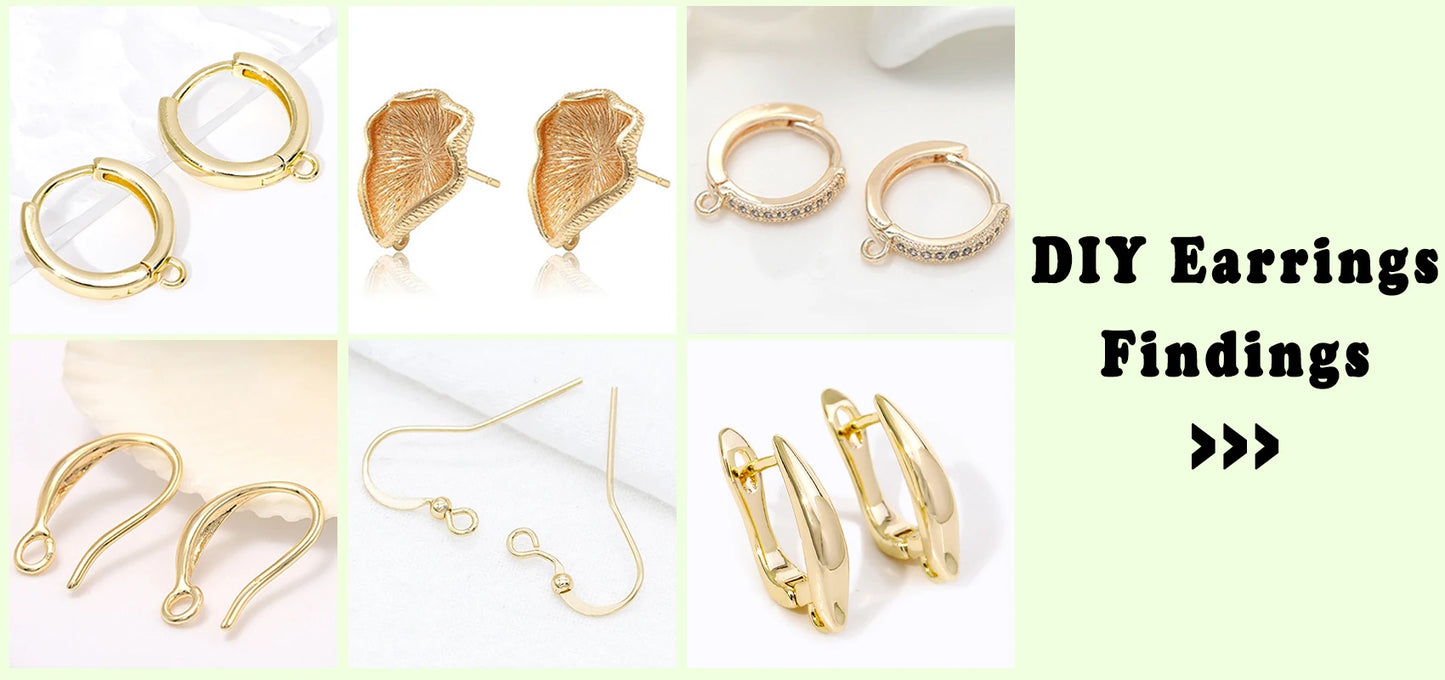 Multi Styles 18K Gold Plated Brass Flower Insert Safety Clasps,Fastener Pearl Clasps Connectors For DIY Jewelery Making Supplies