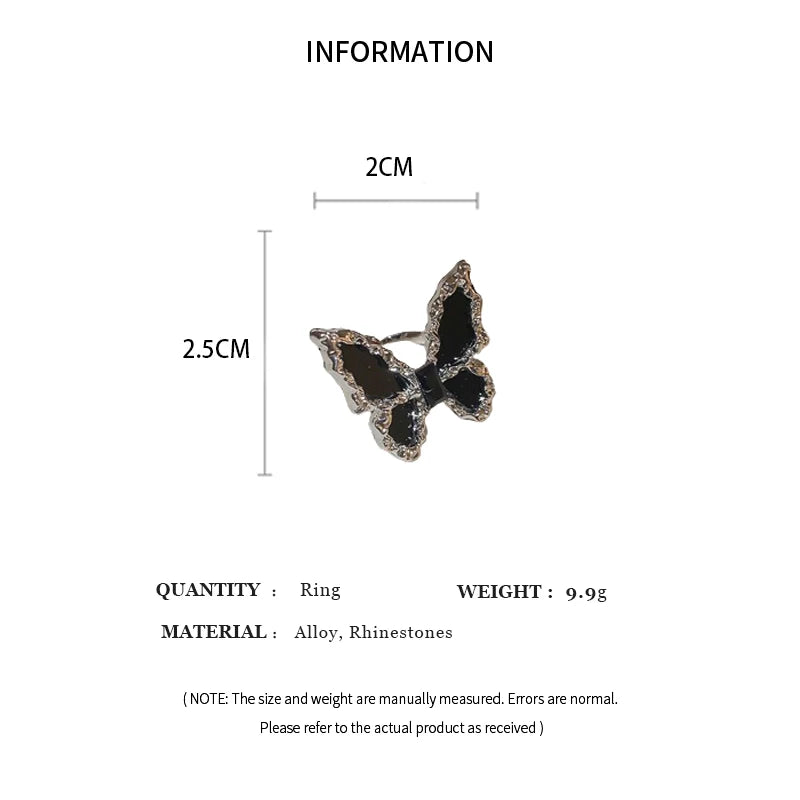 Delicate Flower Open Ring Rhinestone Imitation Pearl Rings Ladies Fashion Butterfly Design Ring Temperament Finger Rings Jewelry