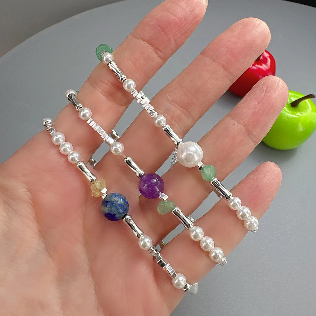 VENTFILLE 925 Sterling Silver Line Extremely fine Bracelet for Women Love Haert Bead Korean Ins Sweet Jewelry Gift