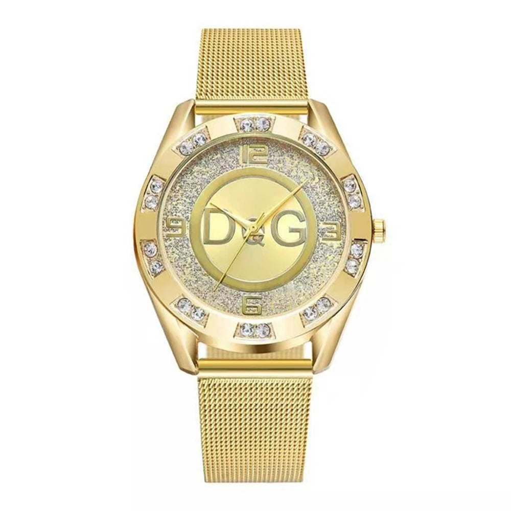 Luxury 2025 Women's watches With Diamonds Simple Digital Design Ladies' Quartz Watch Casual Gold Mesh Belt Women Clock Strap