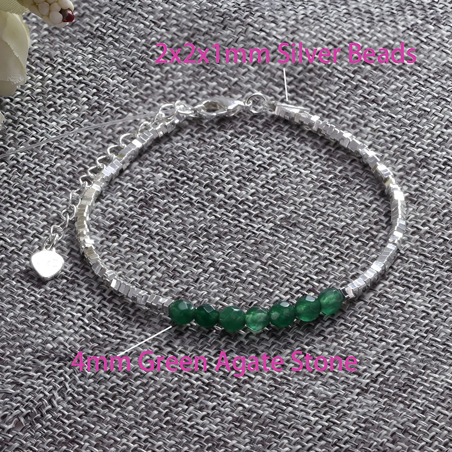 VENTFILLE 925 Sterling Silver Line Extremely fine Bracelet for Women Love Haert Bead Korean Ins Sweet Jewelry Gift