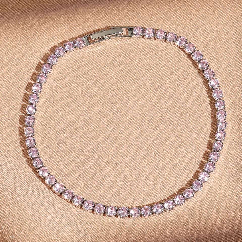 Fashion Zirconia Tennis Bracelet For Women Crystal Charm Designer Tennis Thin Chain Bracelet On Hand Wedding Jewelry
