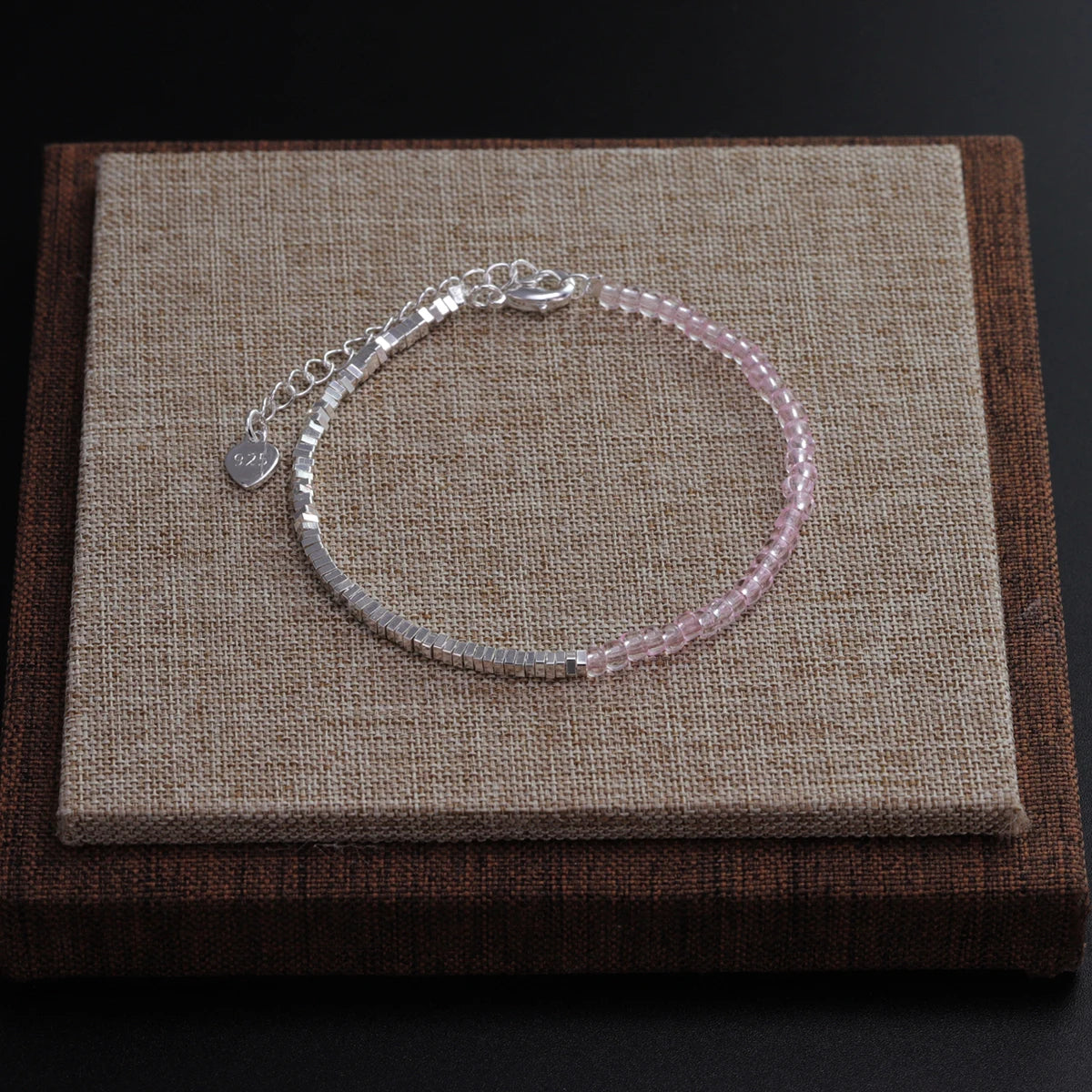VENTFILLE 925 Sterling Silver Line Extremely fine Bracelet for Women Love Haert Bead Korean Ins Sweet Jewelry Gift