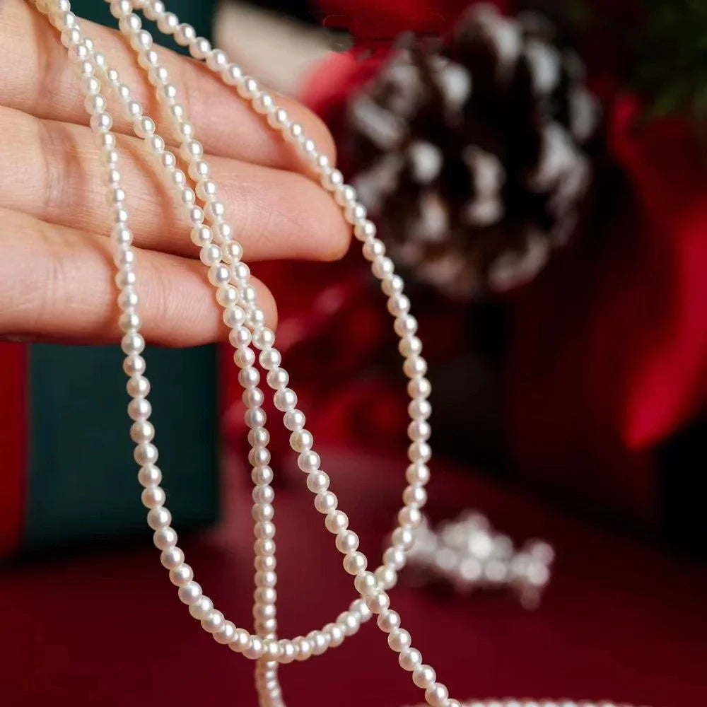 2025 Trend 4/6/8mm White Pearl Chokers Necklace Clavicle Chain For Women Classic Elegant Wedding Neck Jewelry Love Pendant Gift