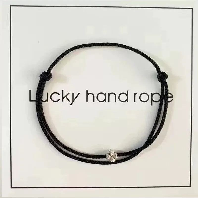1/3Pcs Red Four-leaf Clover Bracelets for Women Men Adjustable Handmade Red Lucky Rope Couple Minimalist Jewelry Accessories