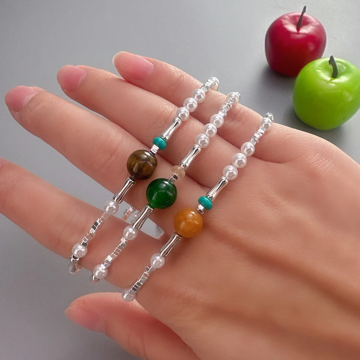 VENTFILLE 925 Sterling Silver Line Extremely fine Bracelet for Women Love Haert Bead Korean Ins Sweet Jewelry Gift