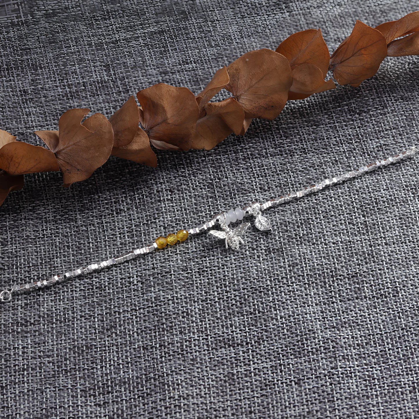 VENTFILLE 925 Sterling Silver Line Extremely fine Bracelet for Women Love Haert Bead Korean Ins Sweet Jewelry Gift