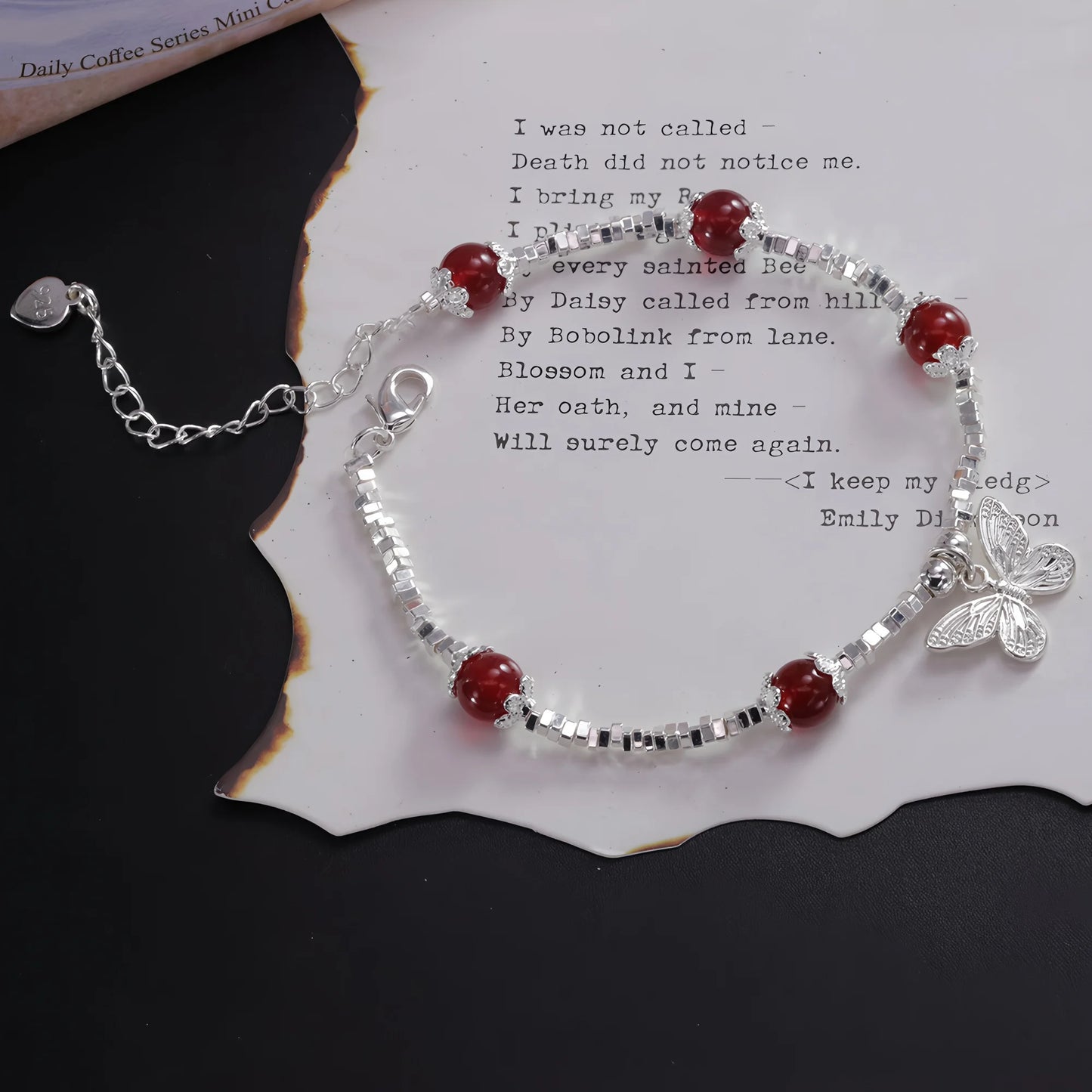 VENTFILLE 925 Sterling Silver Line Extremely fine Bracelet for Women Love Haert Bead Korean Ins Sweet Jewelry Gift